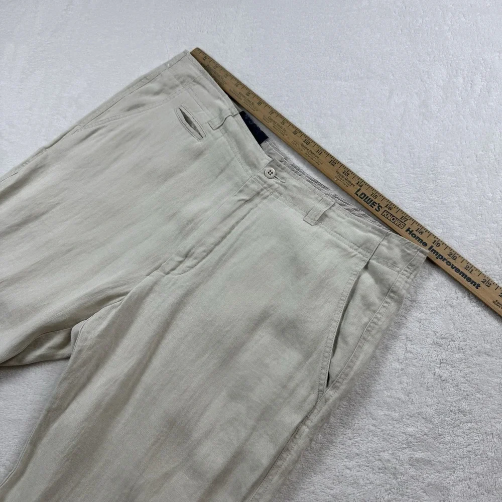 Cremieux Nantucket 100% Linen Pants Men's 38x32 Cream Off White Straight Leg